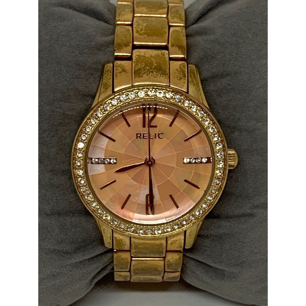 Relic ZR12174 Women's Gold Stainless Steel Analog Rose Gold Dial Wrist Watch W70